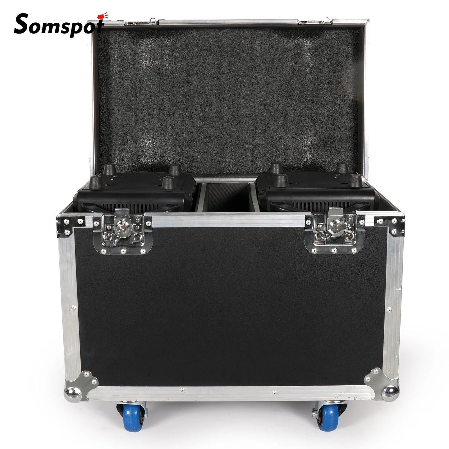 Somspot Flight Cases Heavy-duty Gator Case for (2) RGBW LED Moving Head Light Beam Focusing Light Airline Case Stage Equipment
