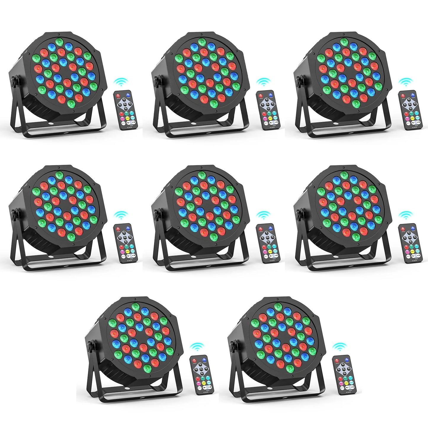 Somspot 4/8PCS 36LEDs RGB Par Lights Remote & DMX Control Stage Light Effect Projector for Church Wedding Party Club Music Live